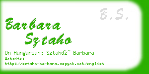 barbara sztaho business card